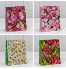 Пакет подарочный бумажный 18*23*10 рисунок микс цвет в ассортименте