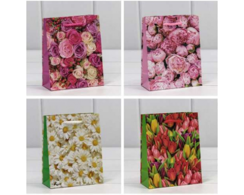Пакет подарочный бумажный 18*23*10 рисунок микс цвет в ассортименте