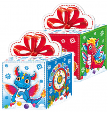 Коробка НГ КУБИК символ года 100*100*110 400гр