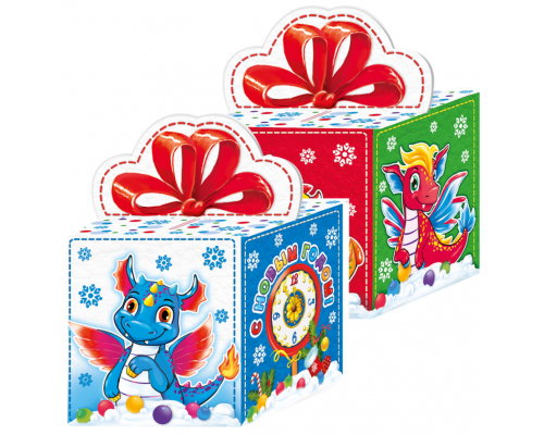 Коробка НГ КУБИК символ года 100*100*110 400гр