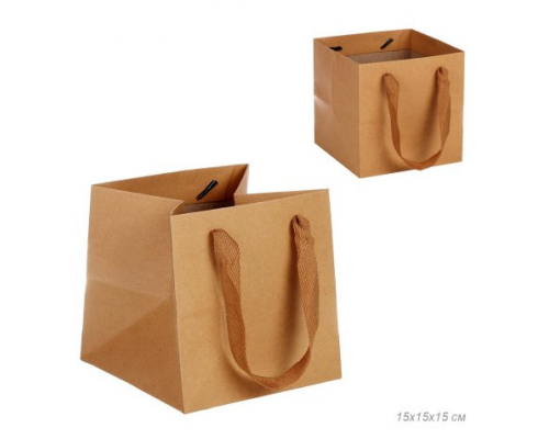 Пакет подарочный 15*15*15 крафт