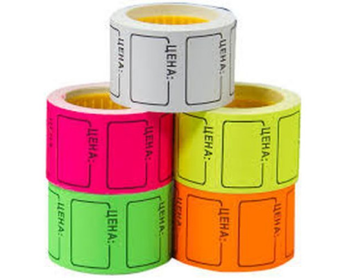 Ценник 50*40мм ролик цвет в ассортименте 100эт (уп5)