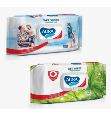 Салфетки влажные 120шт с клапаном в ассортименте