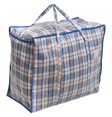 Сумка баул ПП 60*50+30 с молнией клетка 90 литров