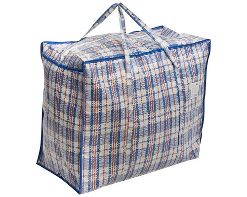 Сумка баул ПП 60*50+30 с молнией клетка 90 литров