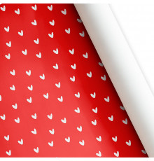 Бумага упаковочная 60*89 Сердца Красная ТМ ВЕСЕЛЫЙ ПРАЗДНИК