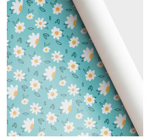 Бумага упаковочная 60*89 Ромашки ТМ ВЕСЕЛЫЙ ПРАЗДНИК