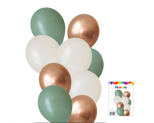 Набор шаров Эвкалипт и золото 9в1 ТМ ВЕСЕЛУХА