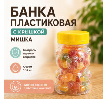 Банка ПЭТ 0,1л МИШКА желтая крышка 38мм