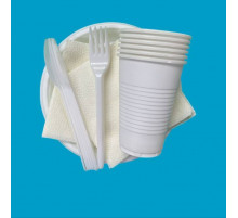 Набор одноразовой посуды для пикника НАШ ПИКНИК малый на 6 персон