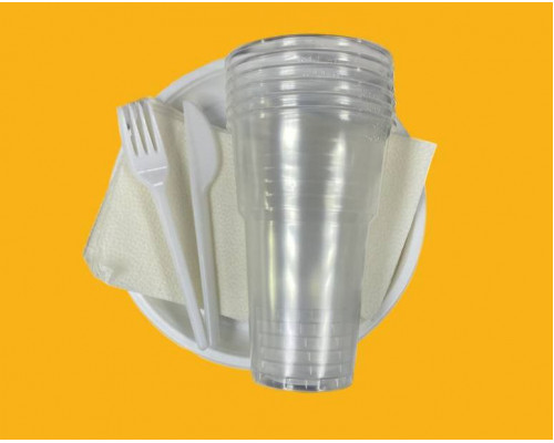 Набор одноразовой посуды для пикника НАШ ПИКНИК большой на 6 персон