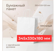 Пакет бумажный с круч. ручками 345*330*180 белый