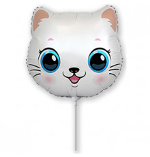 Шар фольгированный 9"/23см Кошечка голова мини FLEX METAL S. L.