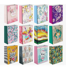 Пакет подарочный бумажный 32*45*11 Микс рисунок в ассортименте