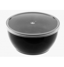 Банка полипропиленовая плошка 500мл H-75 D-112 черная с крышкой  (уп 500)