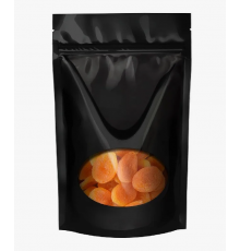 Пакет дой-пак 135*225 ЧЕРНЫЙ с овальным окном 40+40 зип-лок 108мкм (50/250)