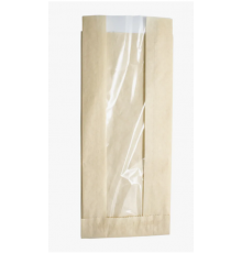 Пакет бумажный 250*100*50 с окном 30*20 крафт