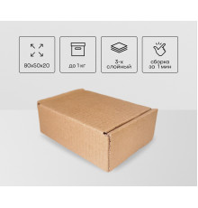 Коробка картонная самосборная 80*50*20мм СП УФА