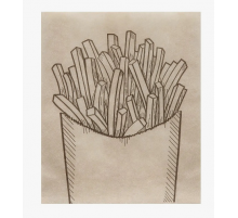 Пакет бумажный 115*100+30мм КАРТОФЕЛЬ ФРИ крафт