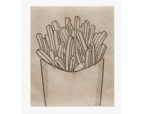 Пакет бумажный 115*100+30мм КАРТОФЕЛЬ ФРИ крафт