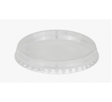 Крышка для стакана Алькор d-95мм плоская без отверстия прозрачная