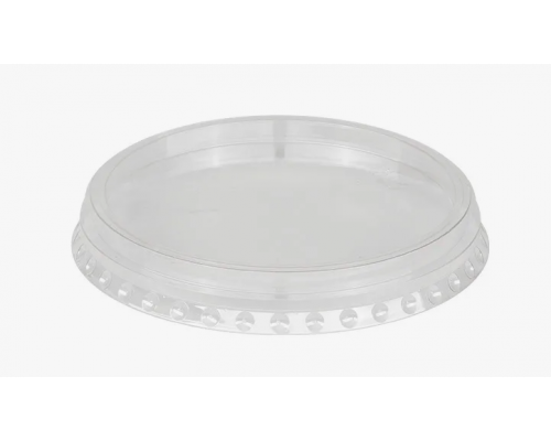 Крышка для стакана Алькор d-95мм плоская без отверстия прозрачная