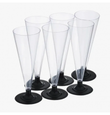Фужер 150мл Кристалл Конус в упак 6шт прозрачный черная ножка