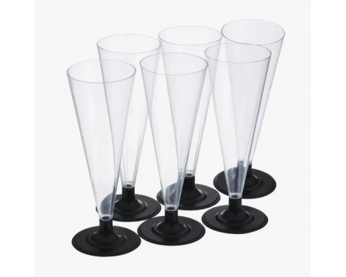 Фужер 150мл Кристалл Конус в упак 6шт прозрачный черная ножка