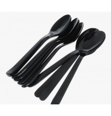 Ложка чайная пластик 125мм черная Премиум 50шт