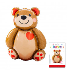 Шар фольгированный 36"/91см Мишутка в упаковке