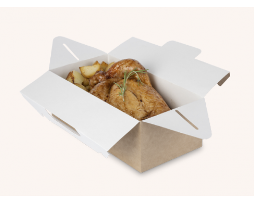 Упаковка для фаст-фуда OSQ BOX WITH HANDLE крафт 4000мл