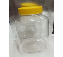 Банка 1,5л квадратная желтая крышка 82мм
