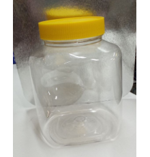 Банка 1,5л квадратная желтая крышка 82мм