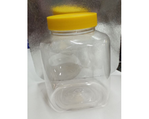 Банка 1,5л квадратная желтая крышка 82мм