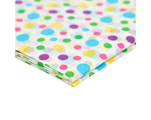Бумага тишью 50*66см Цветные точки 10шт