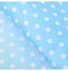 Бумага тишью 50*66см Голубая в белый горох 10шт