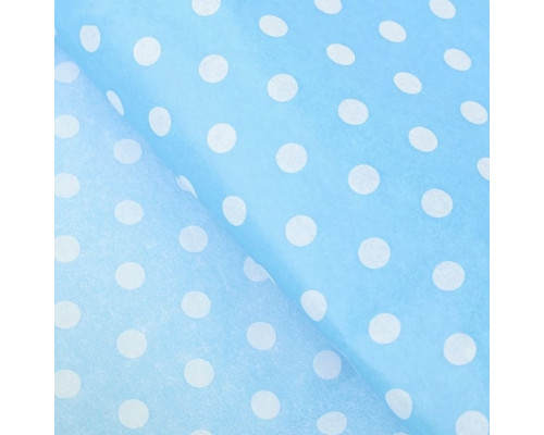 Бумага тишью 50*66см Голубая в белый горох 10шт