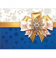 Конверт для подарочного сертификата 100*74 Бант золотой