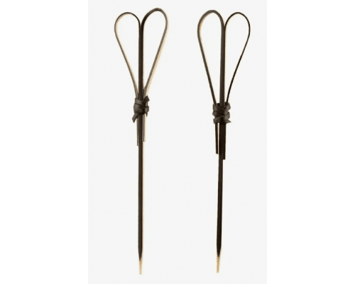 *Пика для канапе 12см Узелки-сердечки черные 20шт