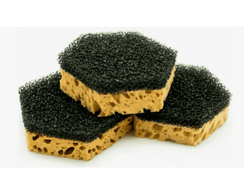 Губка для посуды Шестигранник 90х80х30мм 3шт в упак