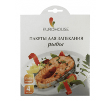 Пакеты для запекания рыбы EuroHouse 25х55см с завязками 4шт