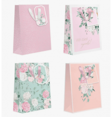 Пакет подарочный бумажный 33*13*45 МИКС тиснение рисунок в ассортименте