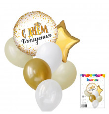 Набор шаров С Днем рождения! сияющий 7в1 ТМ ВЕСЕЛУХА