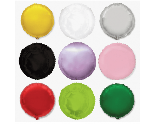Шар фольгированный 24"/60см Круг цвет в ассортименте