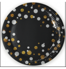 Набор посуды "Горох черный" (стакан 250мл 6шт+тарелка 180мм 6шт)