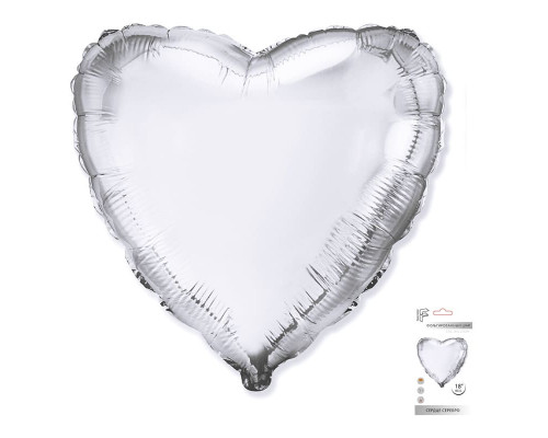 Шар фольгированный 18"/46см Сердце ЦВЕТ В АССОРТИМЕНТЕ