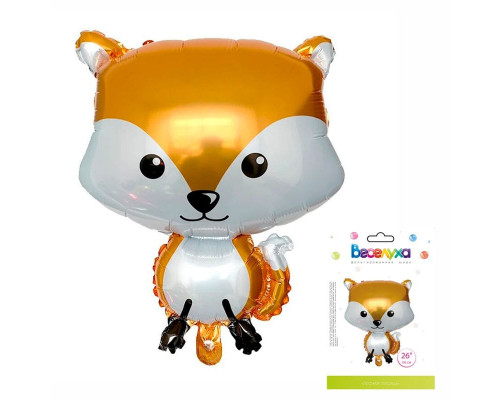 Шар фольгированный 22"/55см Лесная лисица в упаковке