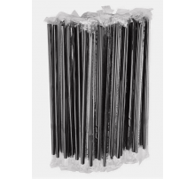 Трубочки для коктейля 250шт L-210 d-7 прямые в инд.упак черные