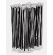 Трубочки для коктейля 250шт L-210 d-7 прямые в инд.упак черные