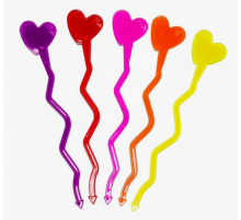 Размешиватель пластиковый 180мм Сердечко цвет в ассортименте 10шт в упак